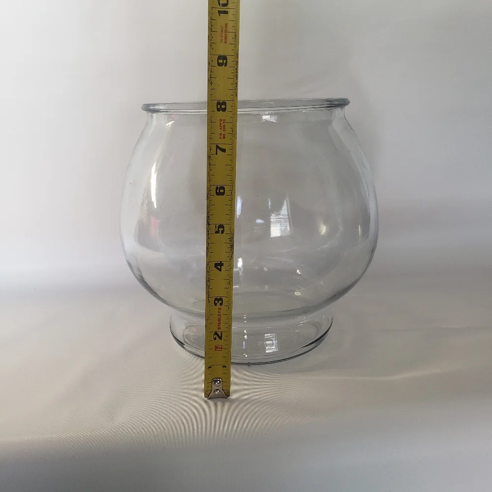 Footed Glass Fish Bowl Aquarium Container For Terrariums And Centerpieces